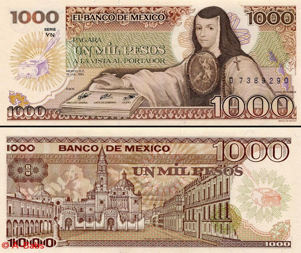 billets amerique du nord mexique pick 085a yn 1000 pesos 1985
