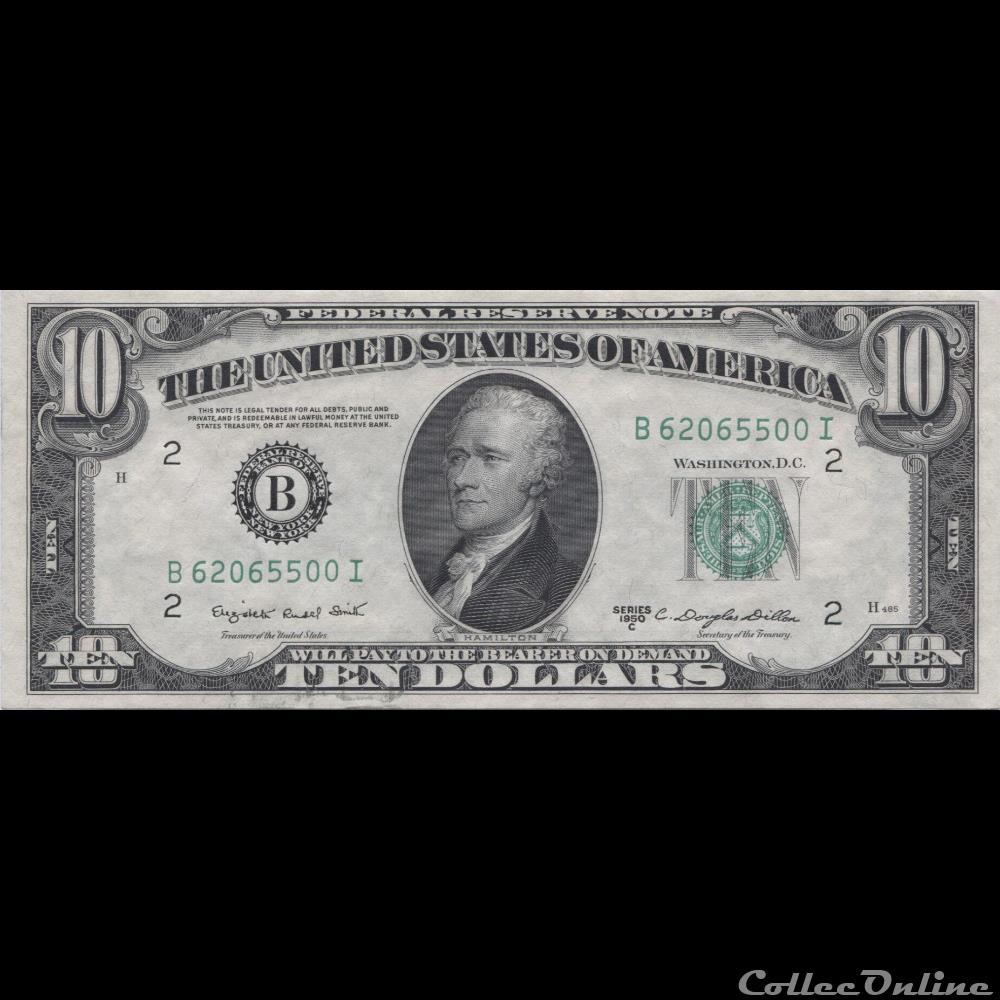 billets amerique du nord etats unis 10 federal reserve notes small size 1950c series