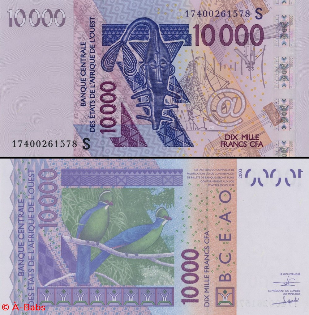 B.C.E.A.O - FRANCS CFA - GUINÉE BISSAU - LETTRE S - 10 000 FRANCS - PICK 918 S q billets afrique b c e a o francs cfa guinee bissau lettre s 10 000 francs pick 918 s q