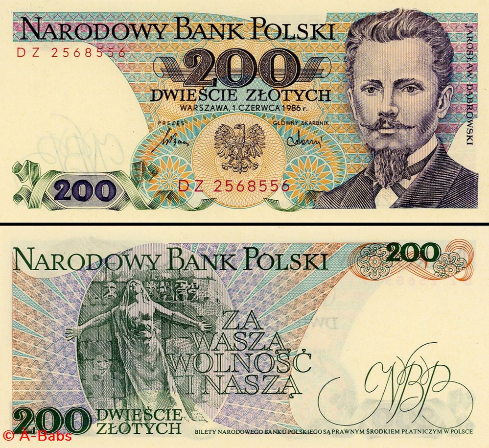 POLOGNE - PICK 144 C 1 - 200 ZLOTYCH - 1986 billets europe pologne pick 144 c 1 200 zlotych 1986