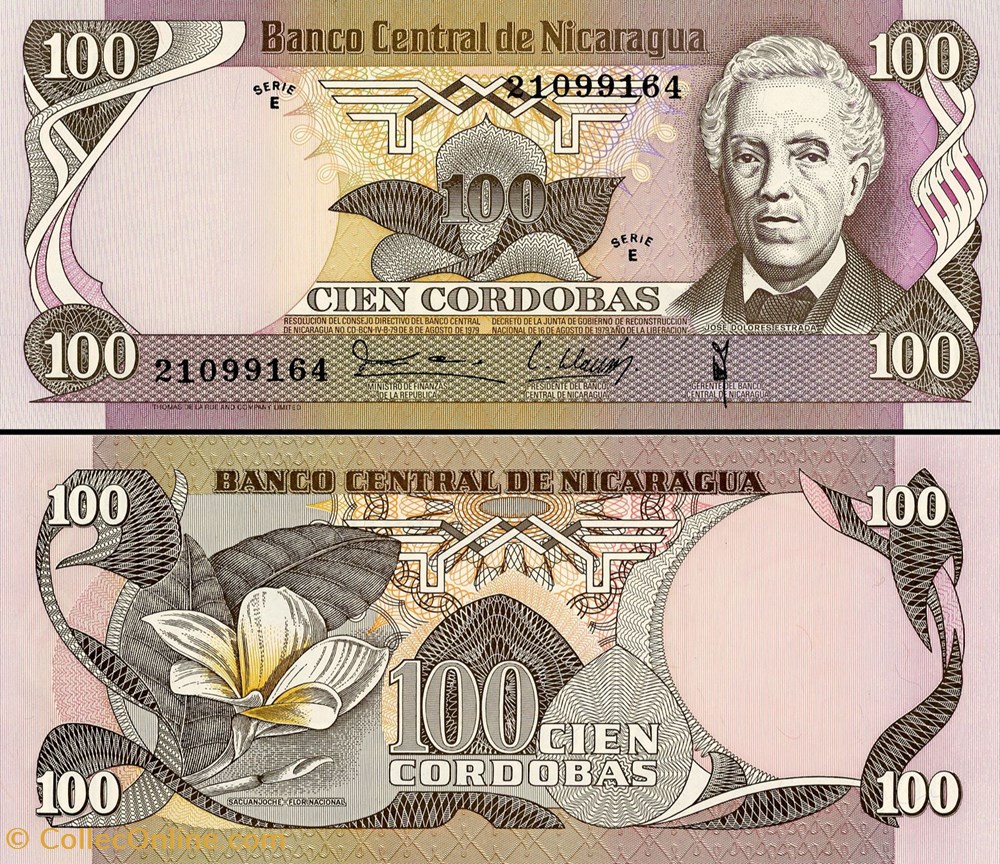billet amerique centrale et caraibe nicaragua pick 137 100 cordobas 1979