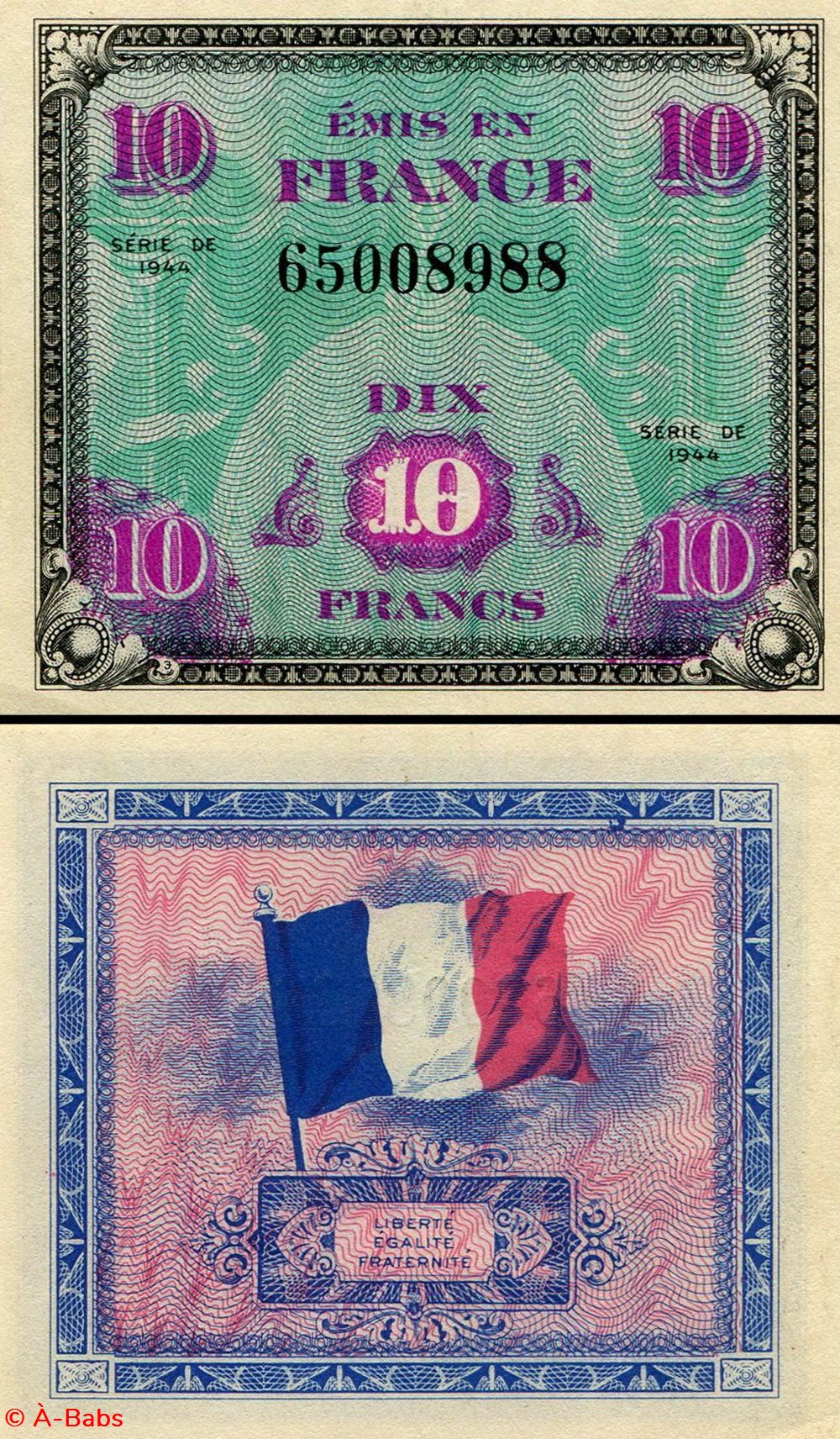 FRANCE -PICK 116 a - 10 FRANCS - 1944 billets europe france pick 116 a 10 francs 1944