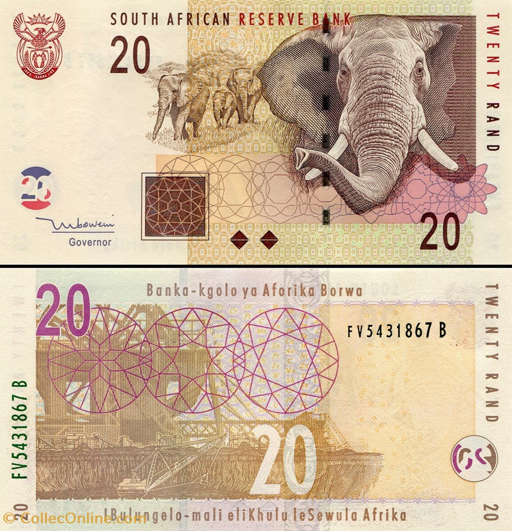 AFRIQUE DU SUD - PICK 129a - 20 RAND - 2005 - Billets - Afrique