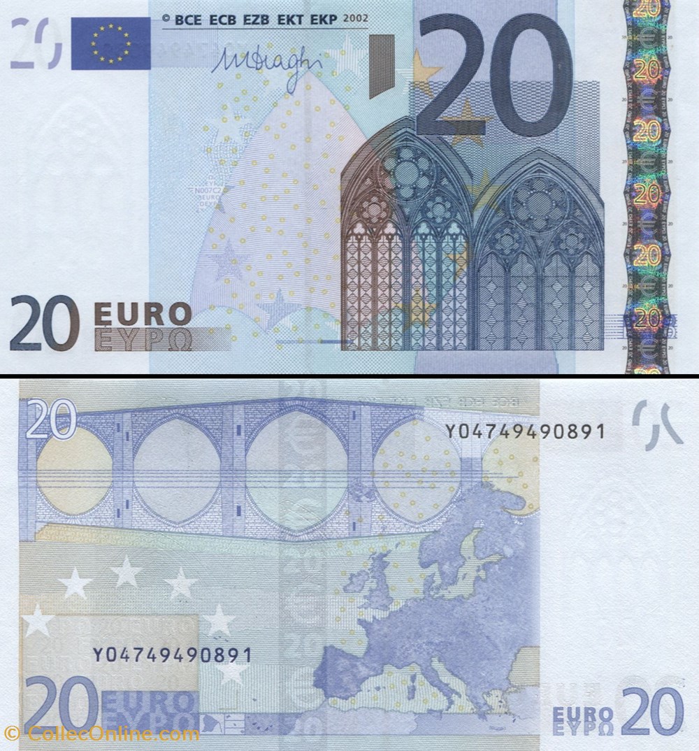 20 EUROS - SIGNATURE DRAGHI - PICK 16 Y - GRÈCE billets 20 euros signature draghi pick 16 y grece