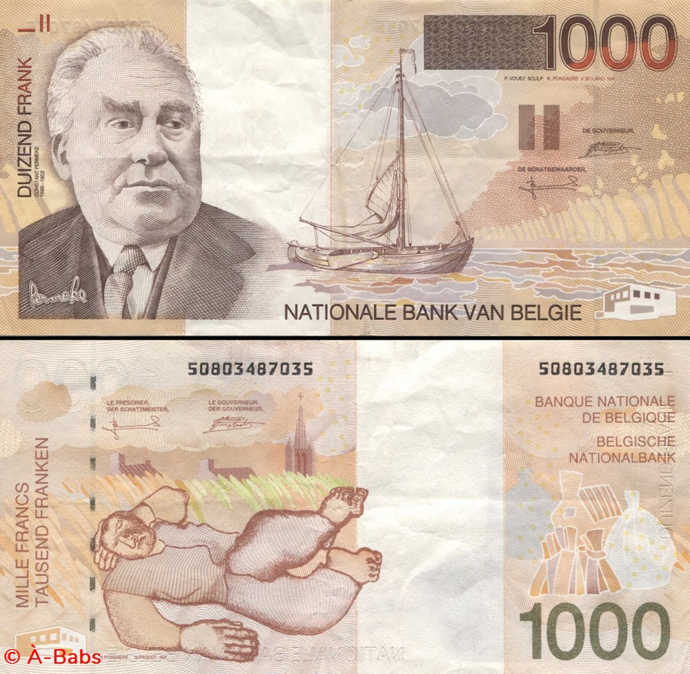 billets europe belgique pick 150 1000 francs 1997