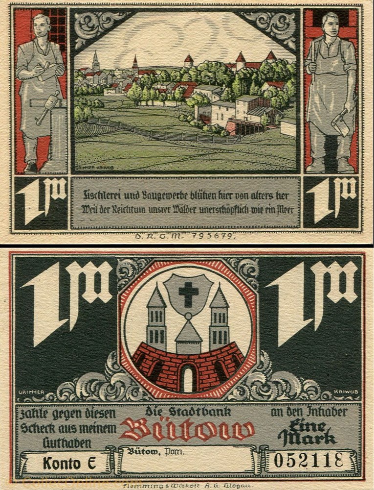 billet europe allemagne butow 1 mark