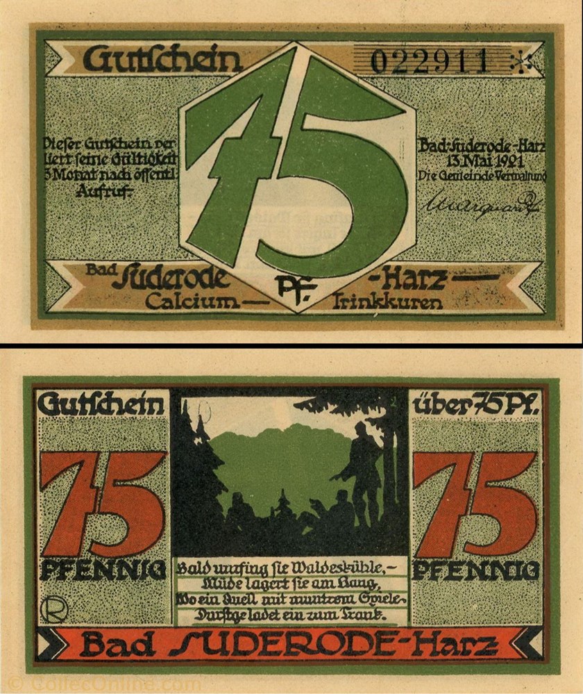 billet europe allemagne bad suderode harz 75 pfennig