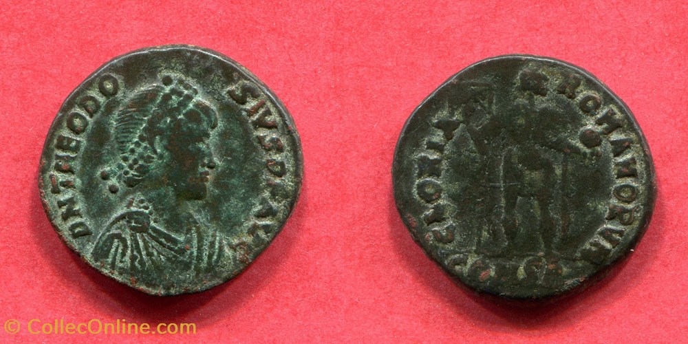 monnaie antique av jc ap romaine republicaine imperiale theodose gloria romanorum ric 88