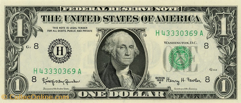 billets amerique du nord etats unis h 1 federal reserve notes small size 1963a series