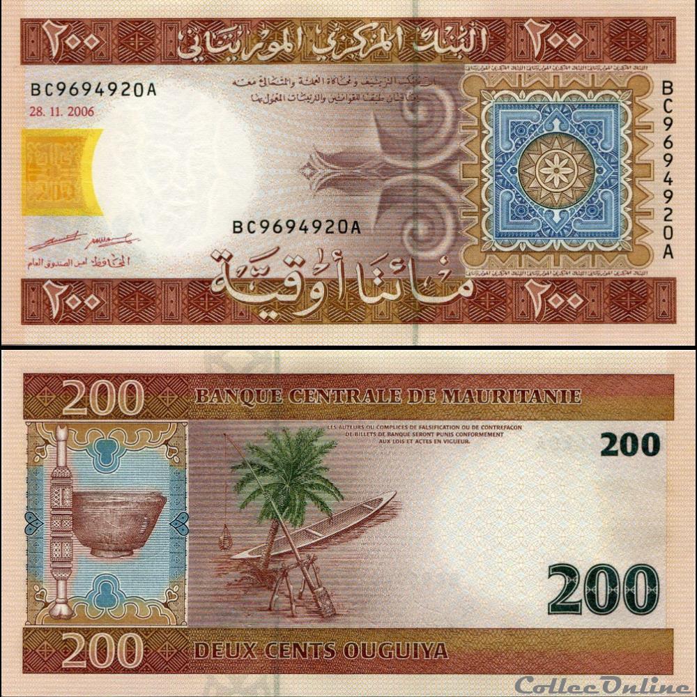 MAURITANIE - PICK 11b - 200 OUGUIYA - 2006 billet afrique mauritanie pick 11b 200 ouguiya 2006