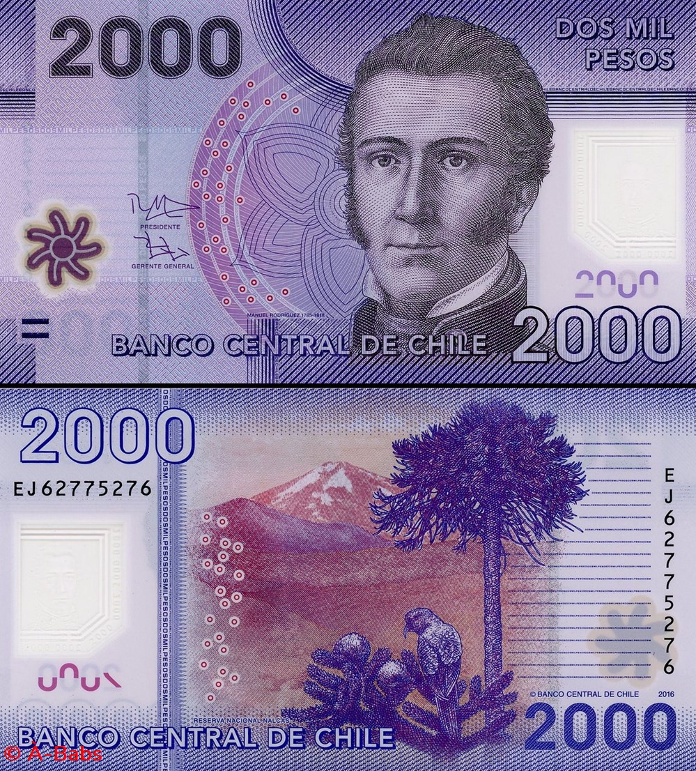 CHILI - PICK 162 f - 2000 PESOS - 2016 billets amerique du sud chili pick 162 f 2000 pesos 2016