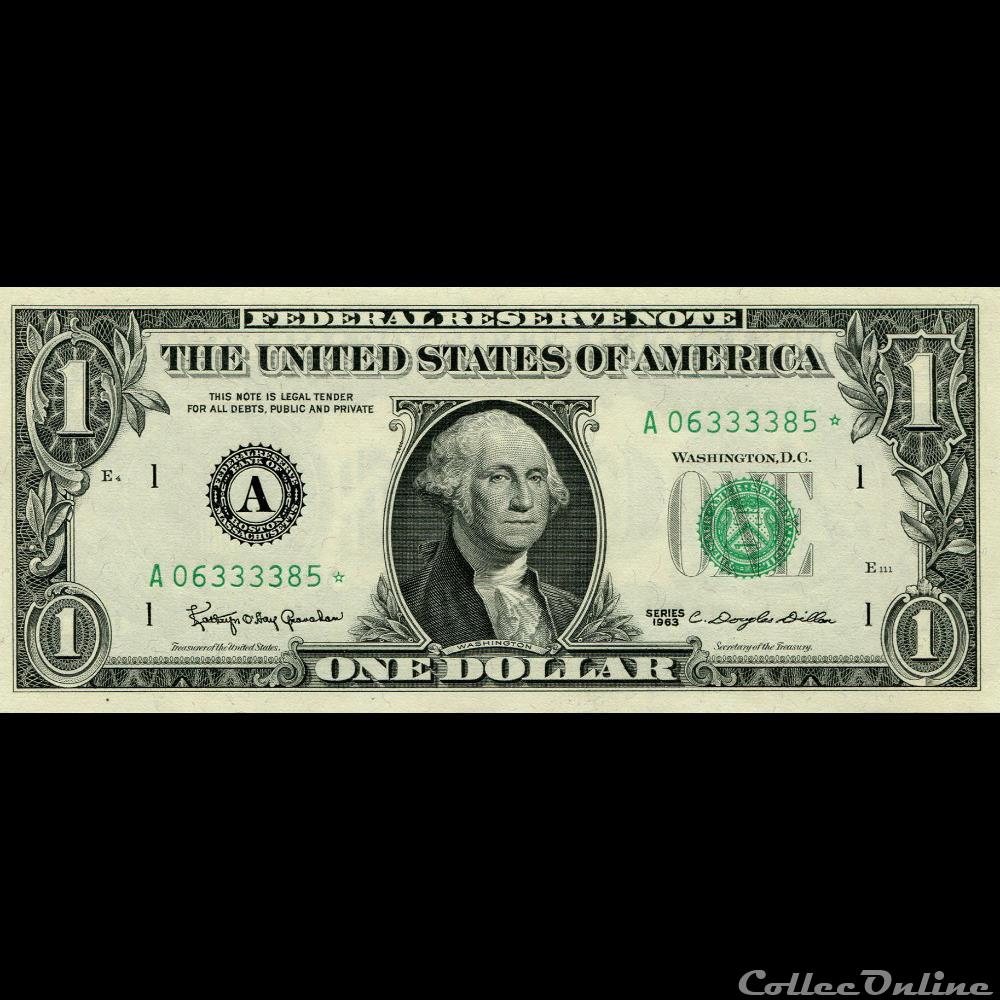billets amerique du nord etats unis a 1 federal reserve notes small size 1963 series