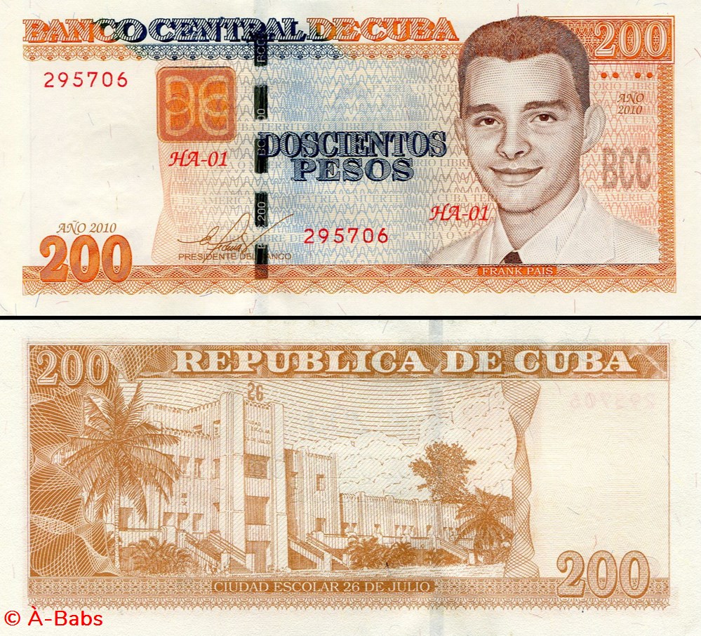 CUBA - PICK 130a - 200 PESOS - 2010 billets amerique centrale et caraibes cuba pick 130a 200 pesos 2010