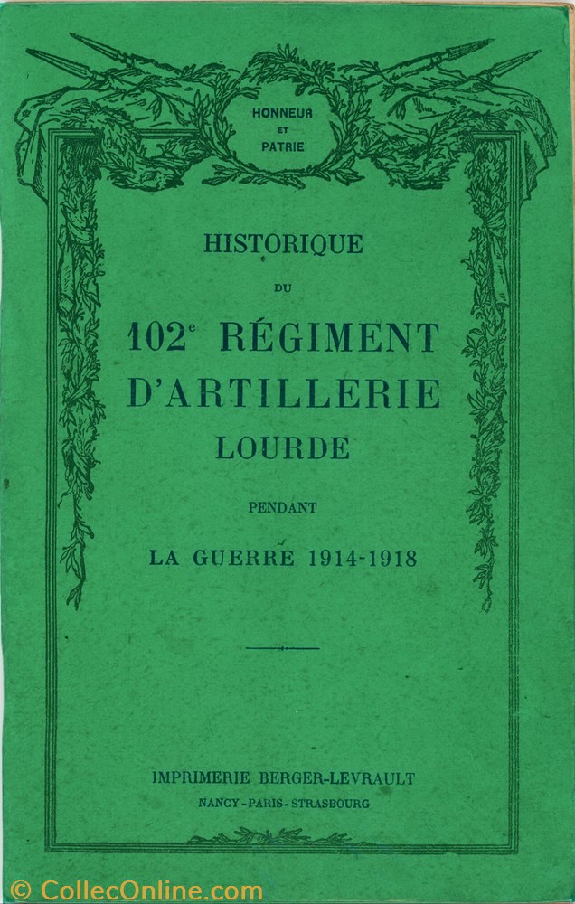 militarium livre revue catalogue historique du 102 regiment artillerie lourde