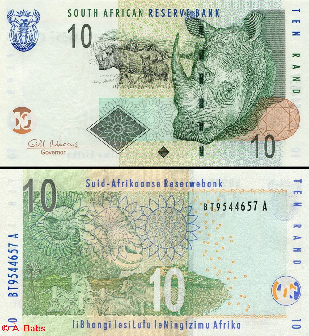 billets afrique du sud pick 128b 10 rand 2010