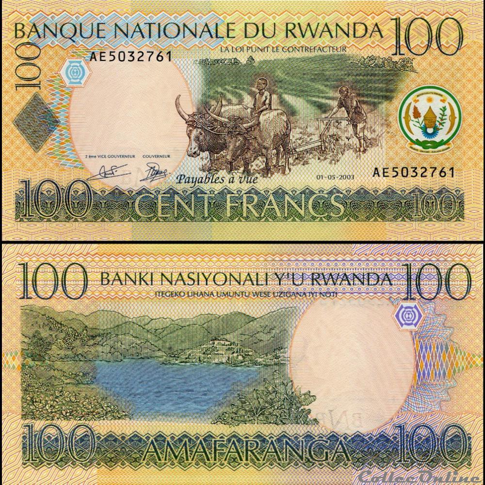 RWANDA - PICK 29 A - 100 FRANCS - 2003 billet afrique rwandum rwanda pick 29 a 100 francs 2003