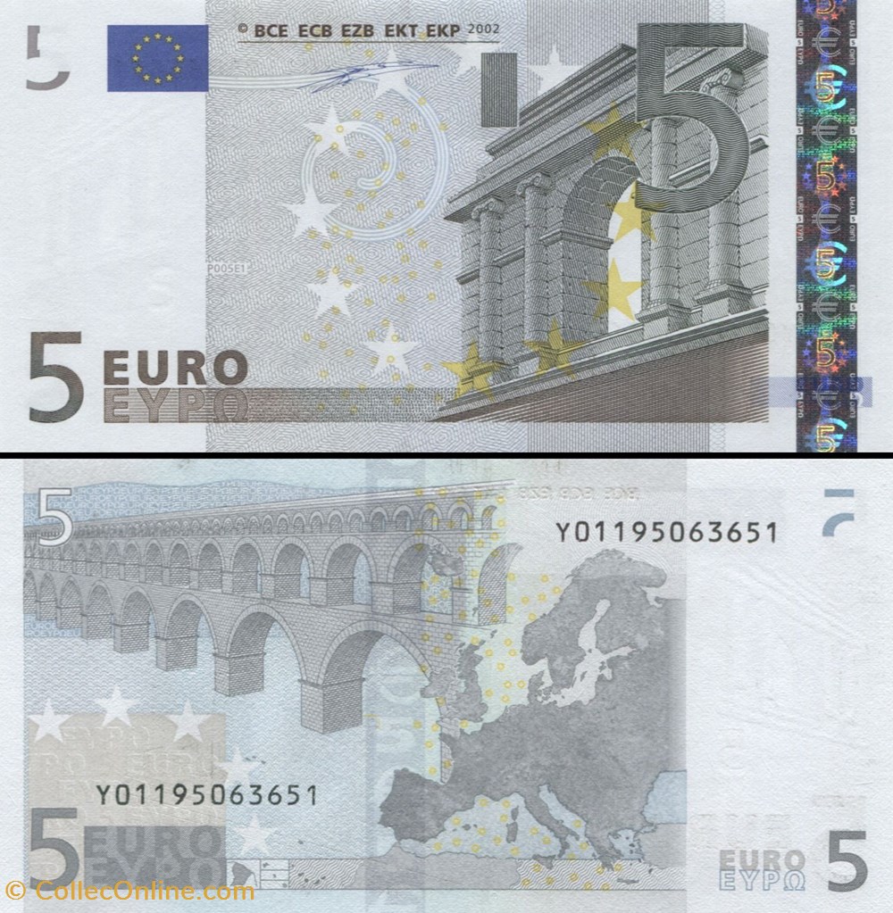 5 EUROS - SIGNATURE DUISENBERG - PICK 1 Y 2 - GRÈCE billets 5 euros signature duisenberg pick 1 y 2 grece