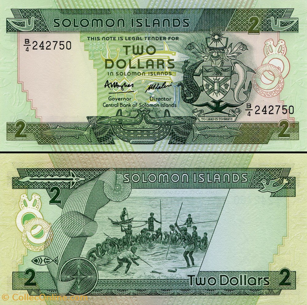 ILES SALOMON - PICK 13 a - 2 DOLLARS - 1986 billets oceanie iles salomon pick 13 a 2 dollars 1986