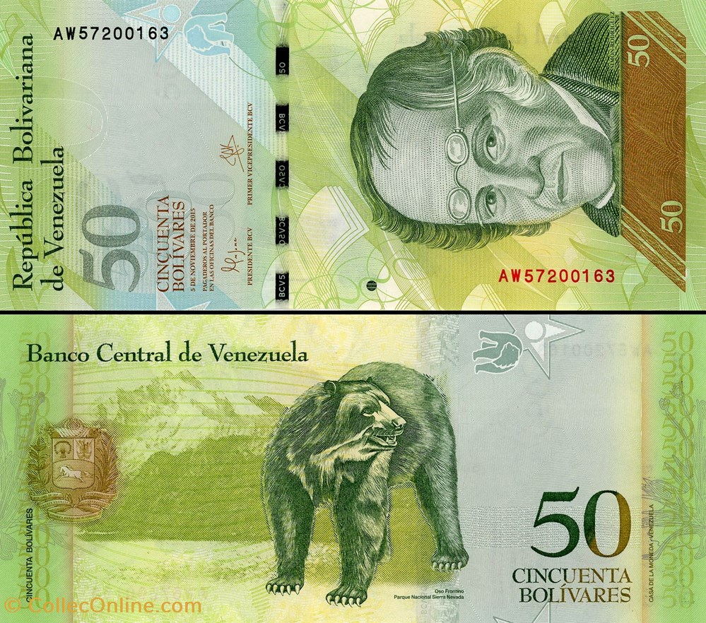 VENEZUELA - PICK 092 k - 50 BOLIVARES - 2015 billet amerique du sud venezuela pick 092 k 50 bolivares 2015