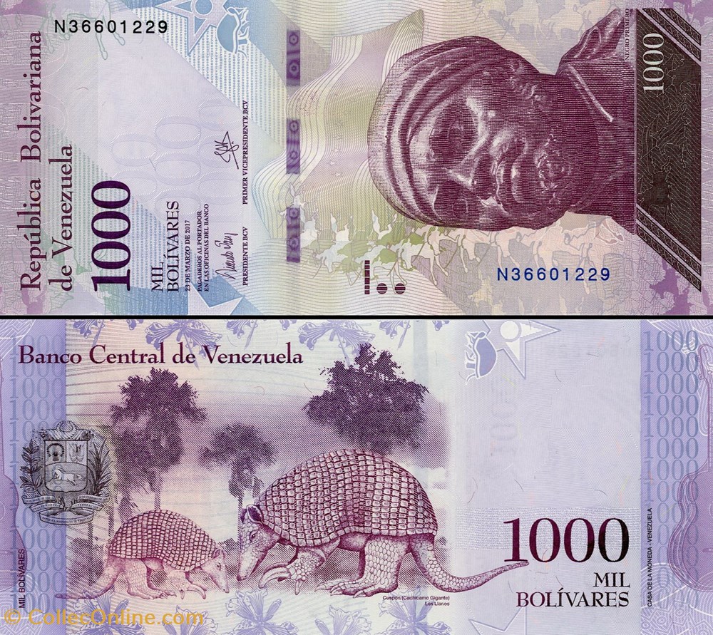 VENEZUELA - PICK 095b - 1000 BOLIVARES - 2017 billets amerique du sud venezuela pick 095b 1000 bolivares 2017