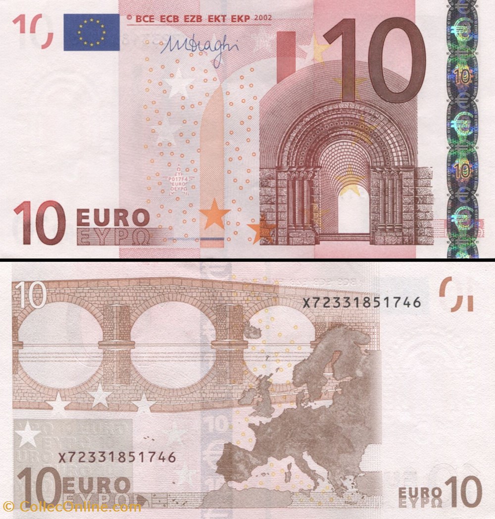 10 EUROS - SIGNATURE DRAGHI - PICK 15 X 2 - ALLEMAGNE billets 10 euros signature draghi pick 15 x 2 allemagne