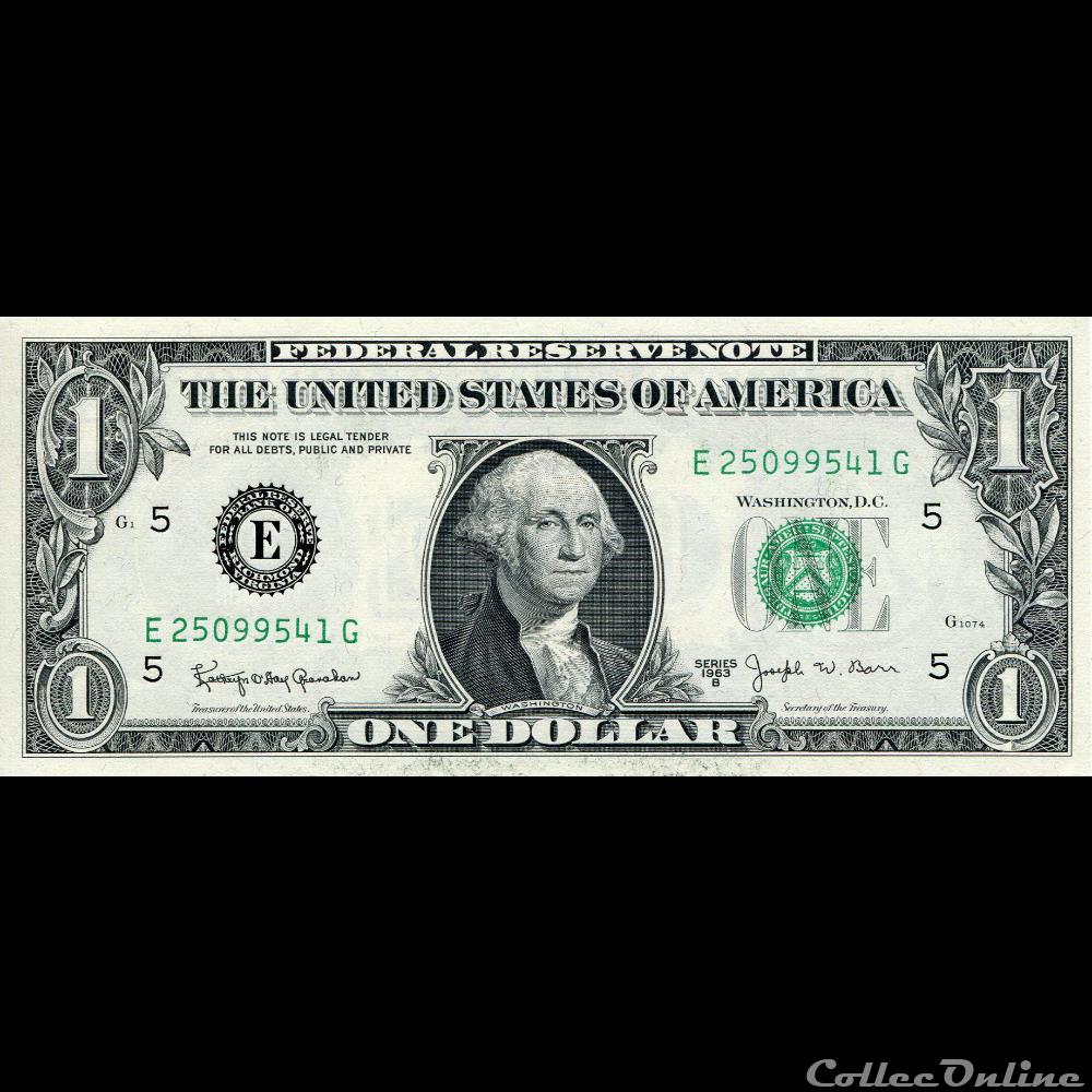 billet amerique du nord etat uni e 1 federal reserve notes small size 1963b series