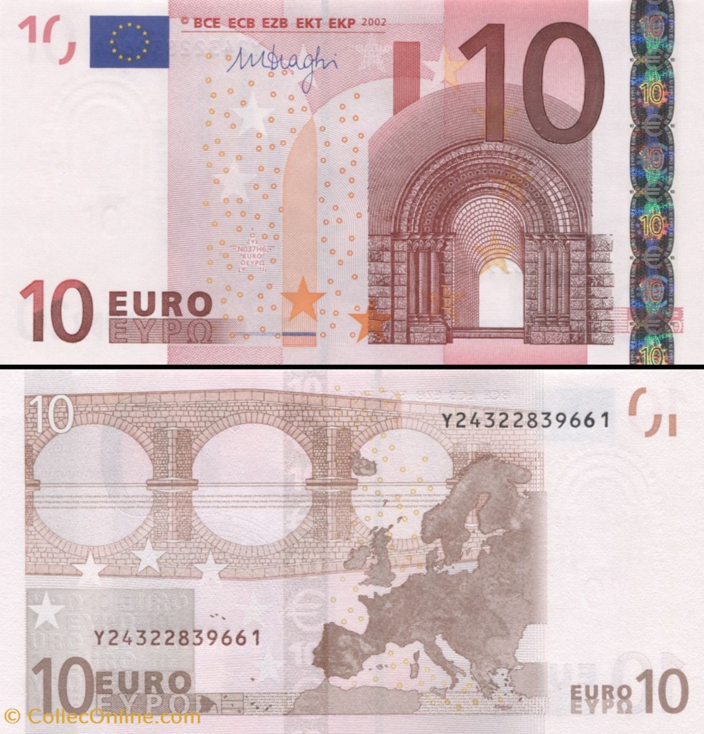billets 10 euros signature draghi pick 15 y grece