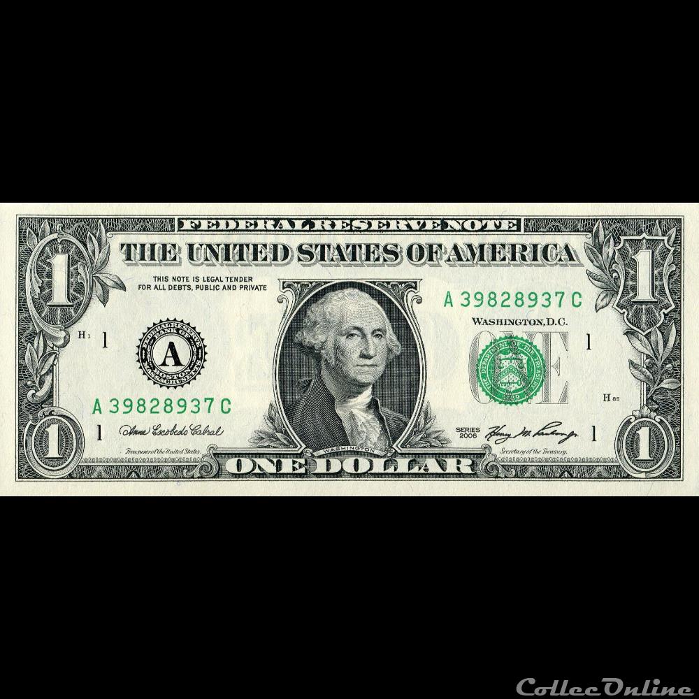billets amerique du nord etats unis a 1 federal reserve notes small size 2006 series