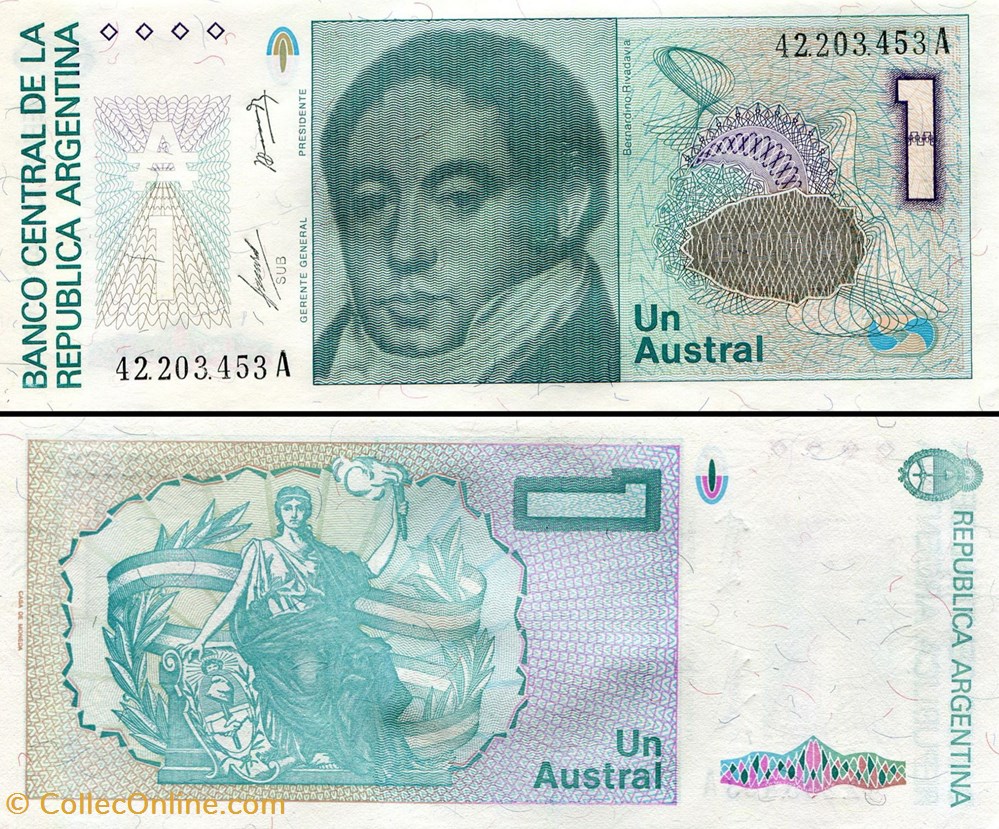 billets amerique du sud argentine pick 323 a 1 austral 1985