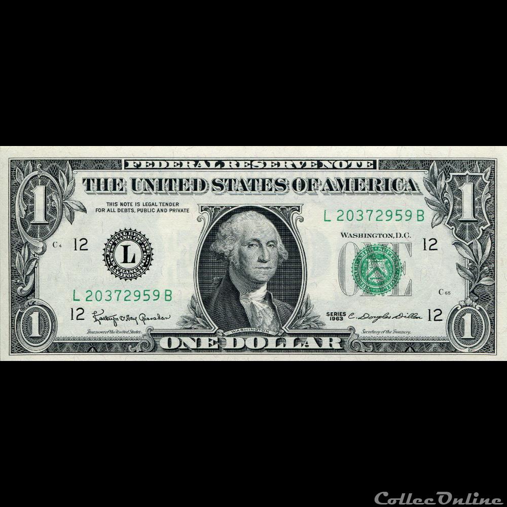 L- 1$ Federal Reserve Notes - Small Size 1963 Series billet etat uni macao l 1 federal reserve notes small size 1963 series