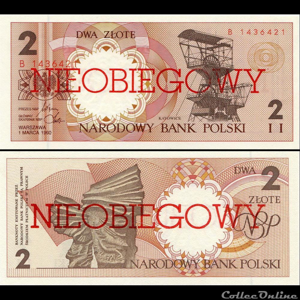 POLOGNE - PICK 165 A - 2 ZLOTYCH - 1990 billet guinee pologne pick 165 a 2 zlotych 1990