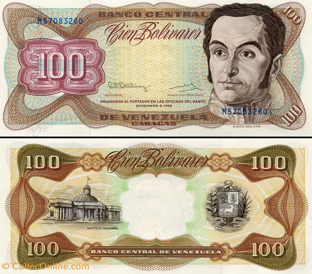 VENEZUELA - PICK 066 e - 100 BOLIVARES - 1992 - Banknotes - South