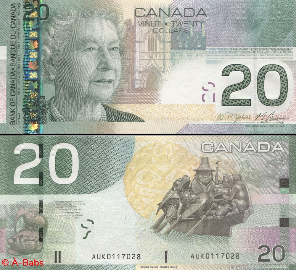 billets amerique du nord canada pick 103 g 20 dollars 2010