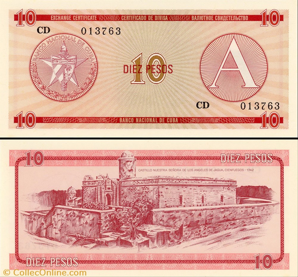 billet amerique centrale et caraibe cuba pick fx 04 10 pesos 1985