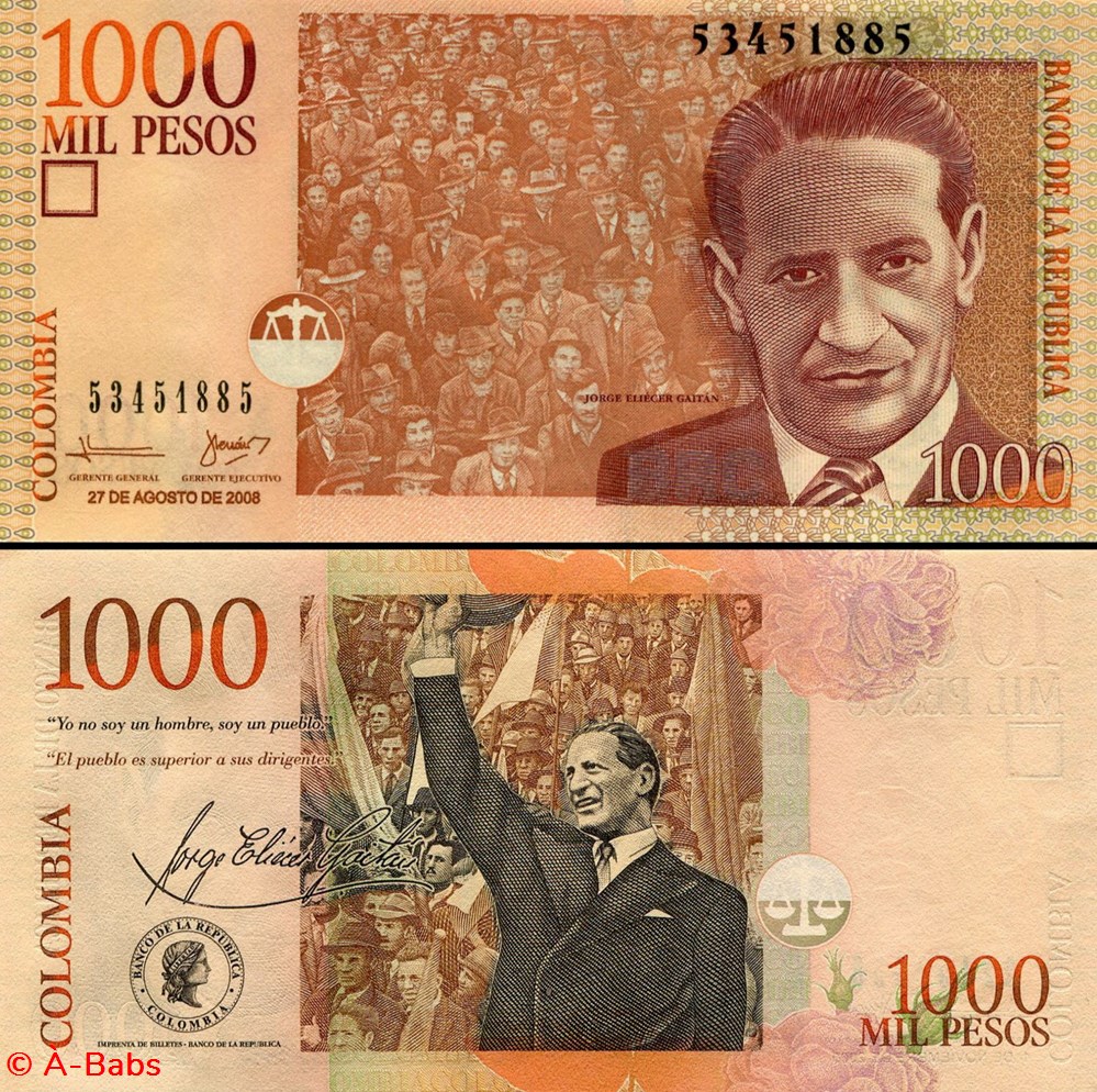 COLOMBIE - PICK 456 j - 1 000 PESOS COLOMBIEN - 2008 billets amerique du sud colombie pick 456 j 1 000 pesos colombien 2008