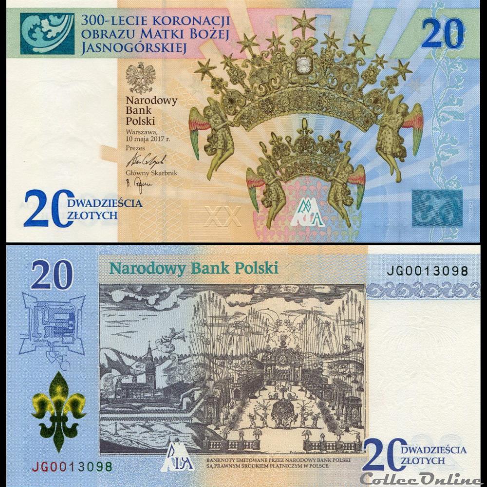 POLOGNE - PICK 191 - 20 ZLOTYCH - 2017 billet mexique pologne pick 191 20 zlotych 2017
