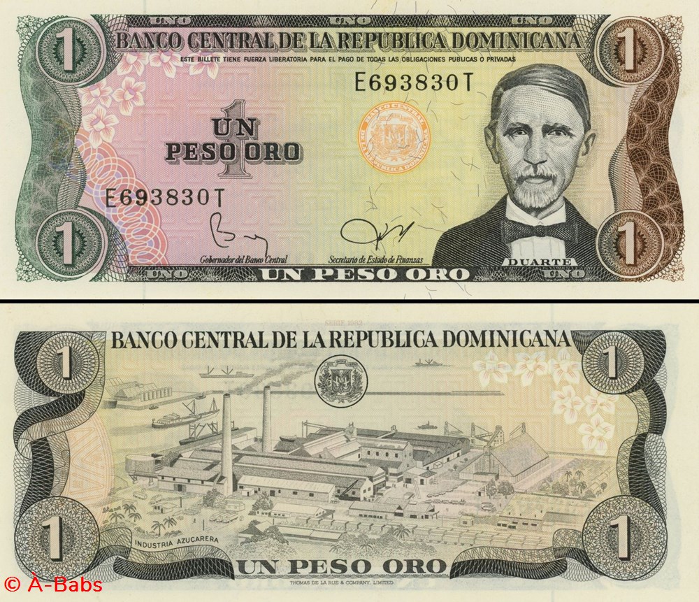 RÉPUBLIQUE DOMINICAINE - PICK 117c - 1 PESO DE ORO - 1982 billets amerique centrale et caraibes republique dominicaine pick 117c 1 peso de oro 1982
