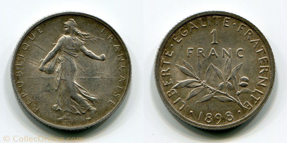 monnaies monde france semeuse 1 franc 1898