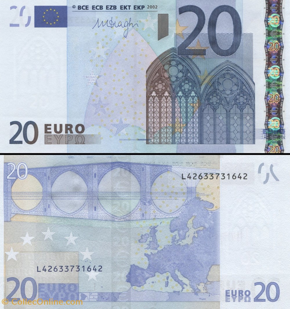 billets 20 euros signature draghi pick 16 l finlande