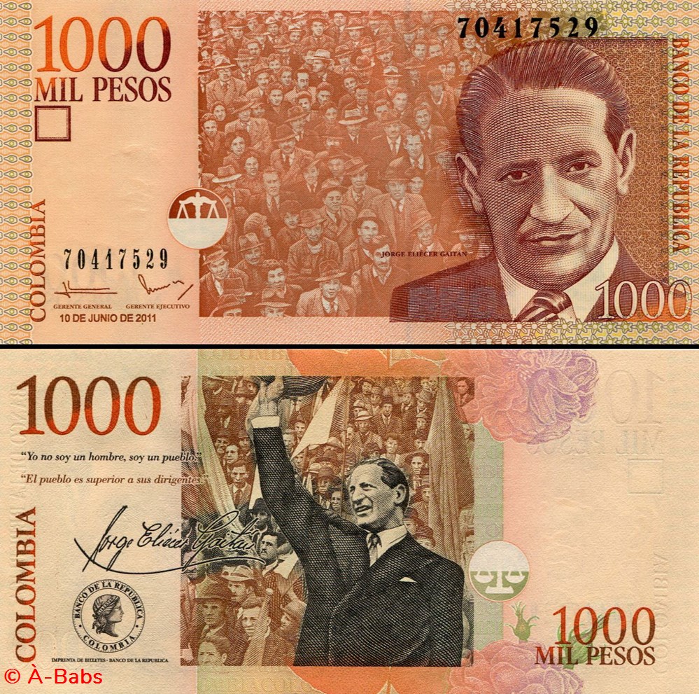 COLOMBIE - PICK 456 n - 1 000 PESOS COLOMBIEN - 2011 billets amerique du sud colombie pick 456 n 1 000 pesos colombien 2011