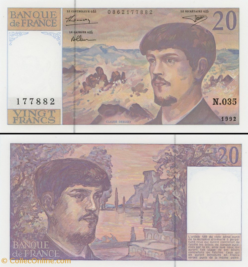 billets europe france 20 francs 1992 n 035