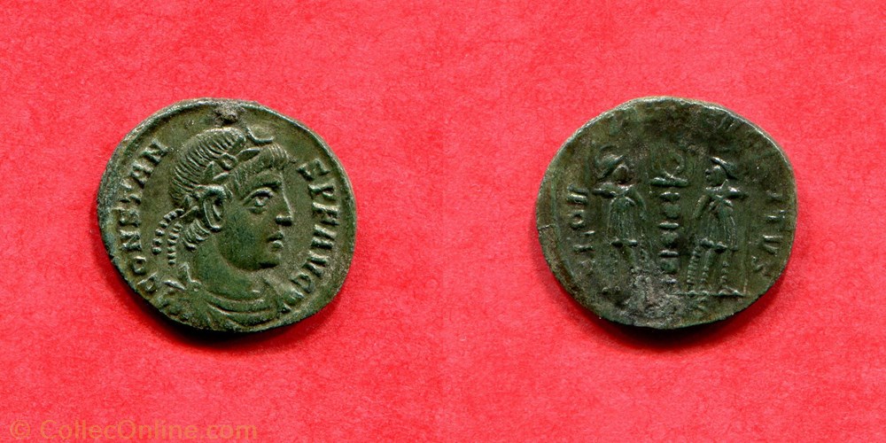 monnaie antique av jc ap romaine constans gloria exercitvs ric 27