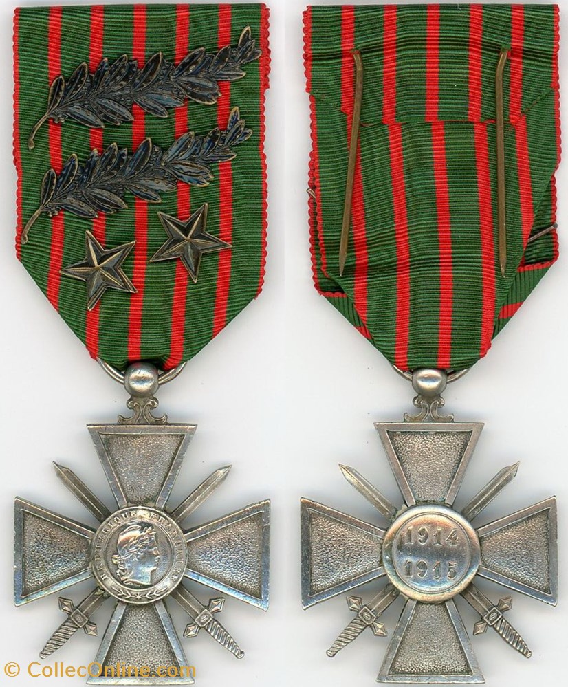militaria medailles insignes croix de guerre 1914 1915