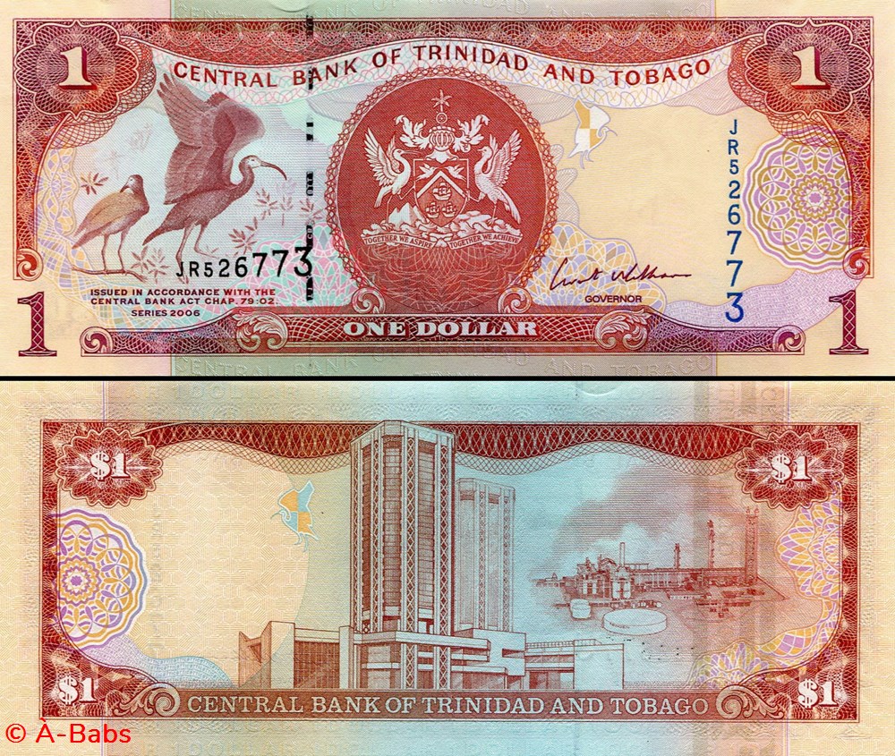 billets amerique centrale caraibes trinite trinidad et tobago pick 46a1 1 dollar 2006