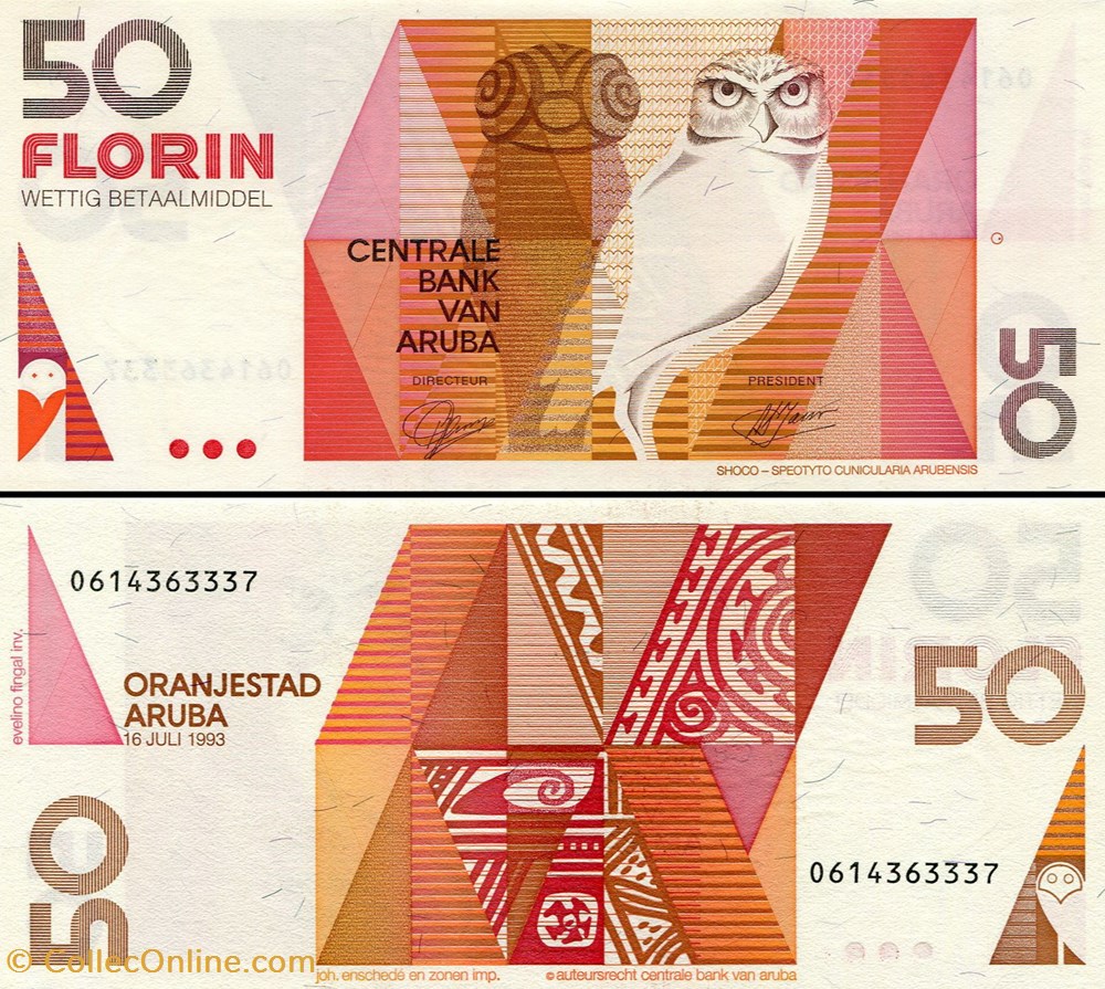 ARUBA - PICK 13 - 50 FLORIN - 1993 billets amerique centrale et caraibes aruba pick 13 50 florin 1993