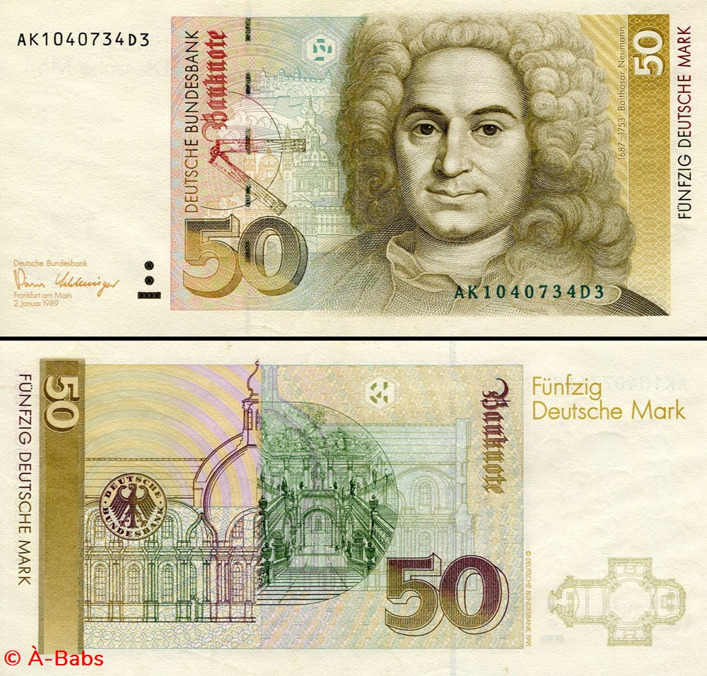 ALLEMAGNE - RFA - PICK 40 a - 50 MARK - 1989 billets europe allemagne rfa pick 40 a 50 mark 1989