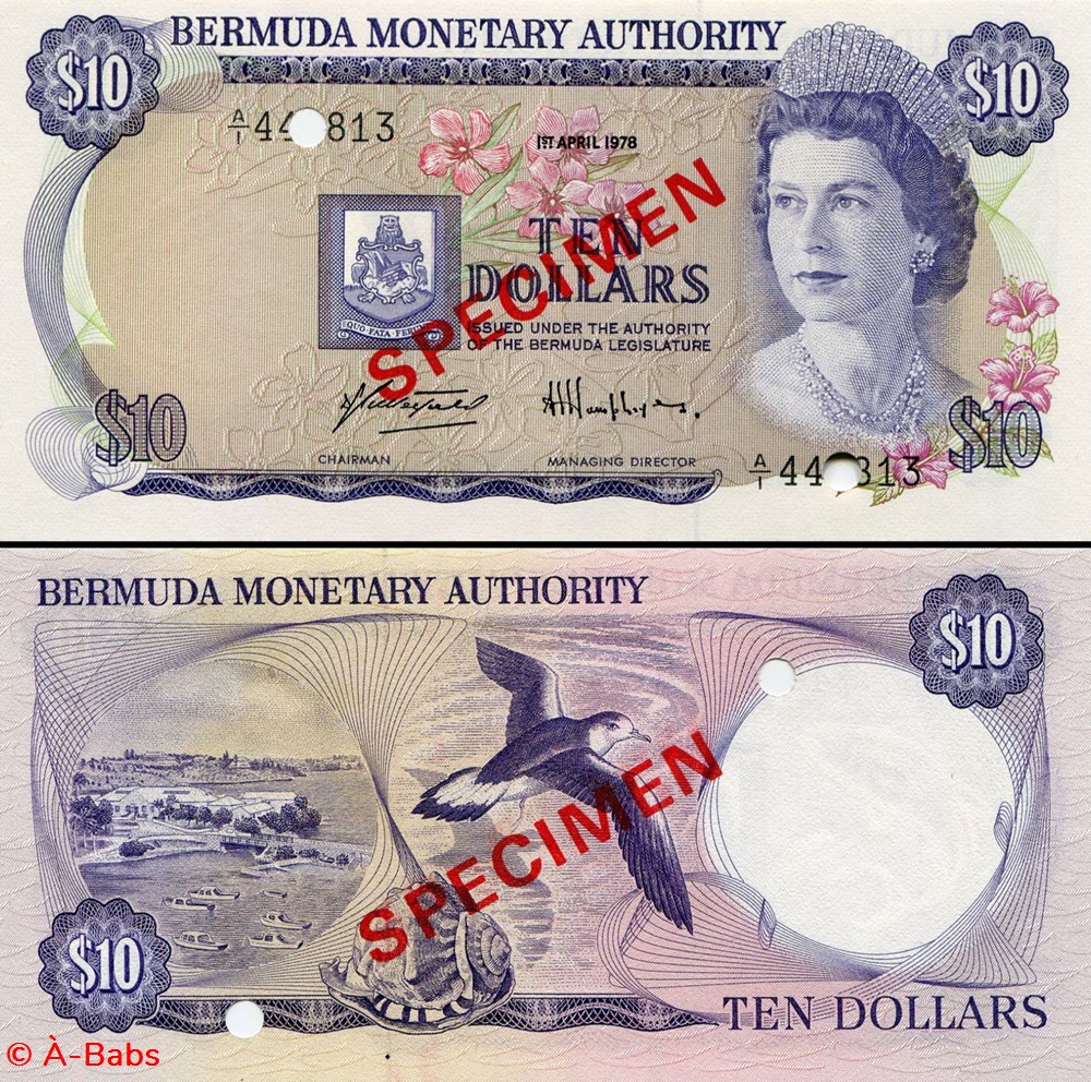 BERMUDES - PICK 30 as - 10 Dollars - 1978 billets amerique centrale et caraibes bermudes pick 30 as 10 dollars 1978