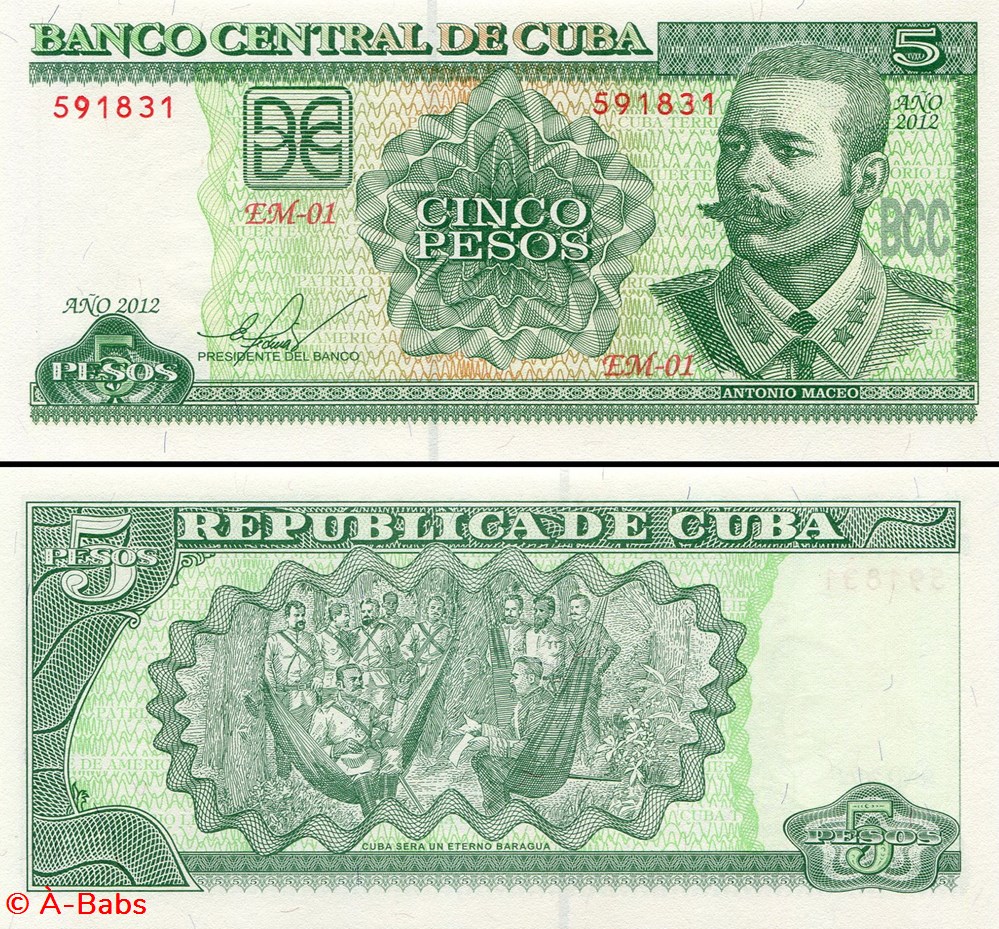 CUBA - PICK 116m - 5 PESOS - 2012 billets amerique centrale et caraibes cuba pick 116m 5 pesos 2012