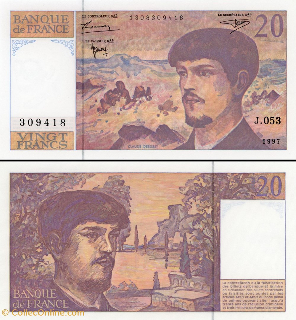 FRANCE - 20 FRANCS - 1997 - J.053 billets europe france 20 francs 1997 j 053