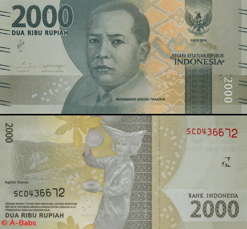 billets asie indonesie pick 155 f 2000 roupies 2021